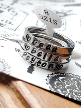 Load image into Gallery viewer, FLAT 3mm Handstamped Stacking Ring