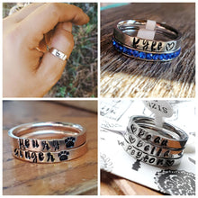 Load image into Gallery viewer, FLAT 3mm Handstamped Stacking Ring