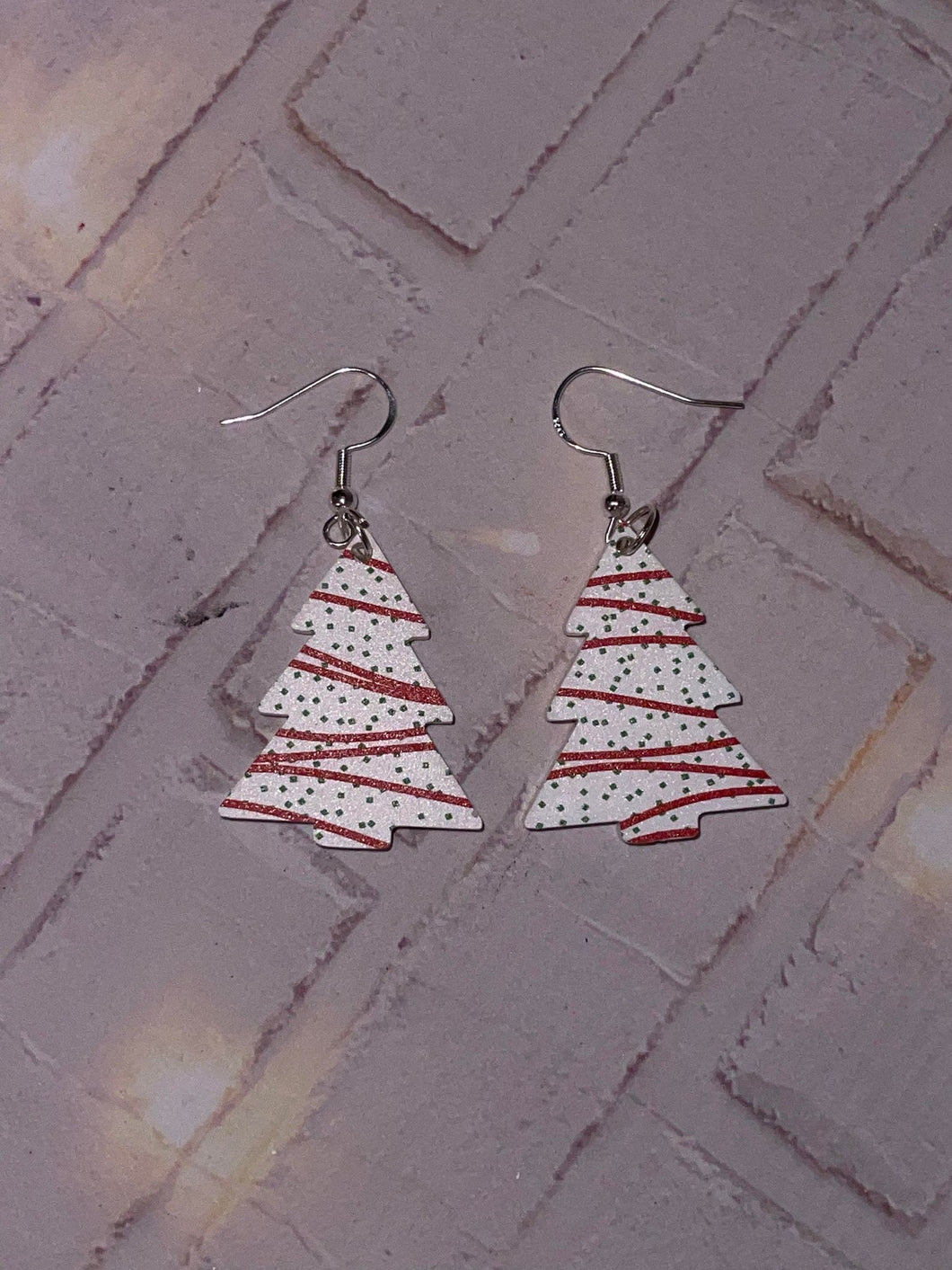 Christmas Tree Cake Dangle Acrylic Earring