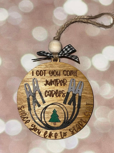 Jumper Cables for Christmas Ornament
