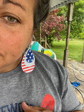 Load image into Gallery viewer, Red White And Blue Layered Earring