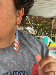 American Flag Flowy Earring