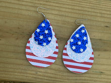Load image into Gallery viewer, Red White And Blue Layered Earring