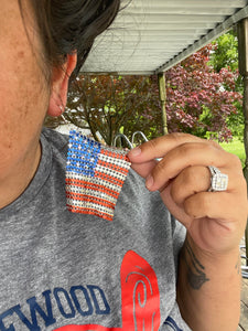 American Flag Flowy Earring