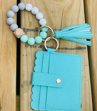 Load image into Gallery viewer, beaded wristlet keychain wallet