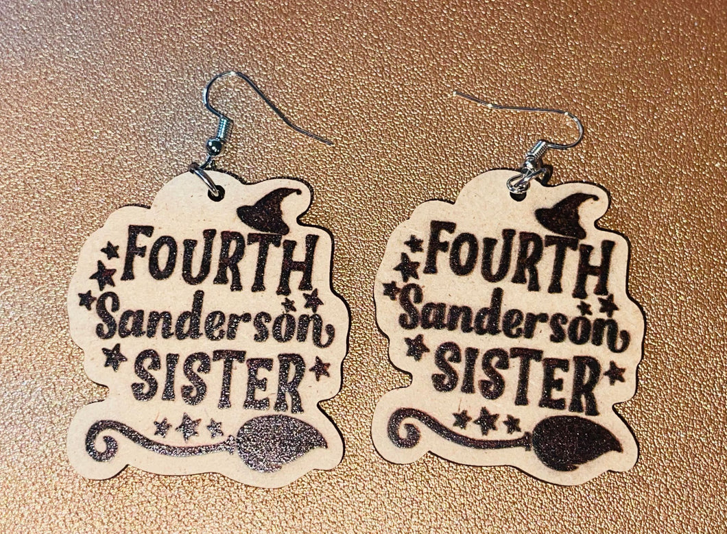 Fourth Sanderson Sister wood earring