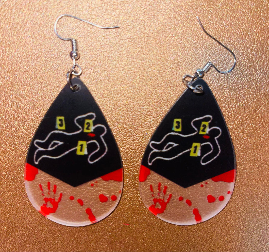 Blood Stain Handprint earring