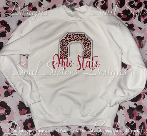 Ohio State Leopard half block O