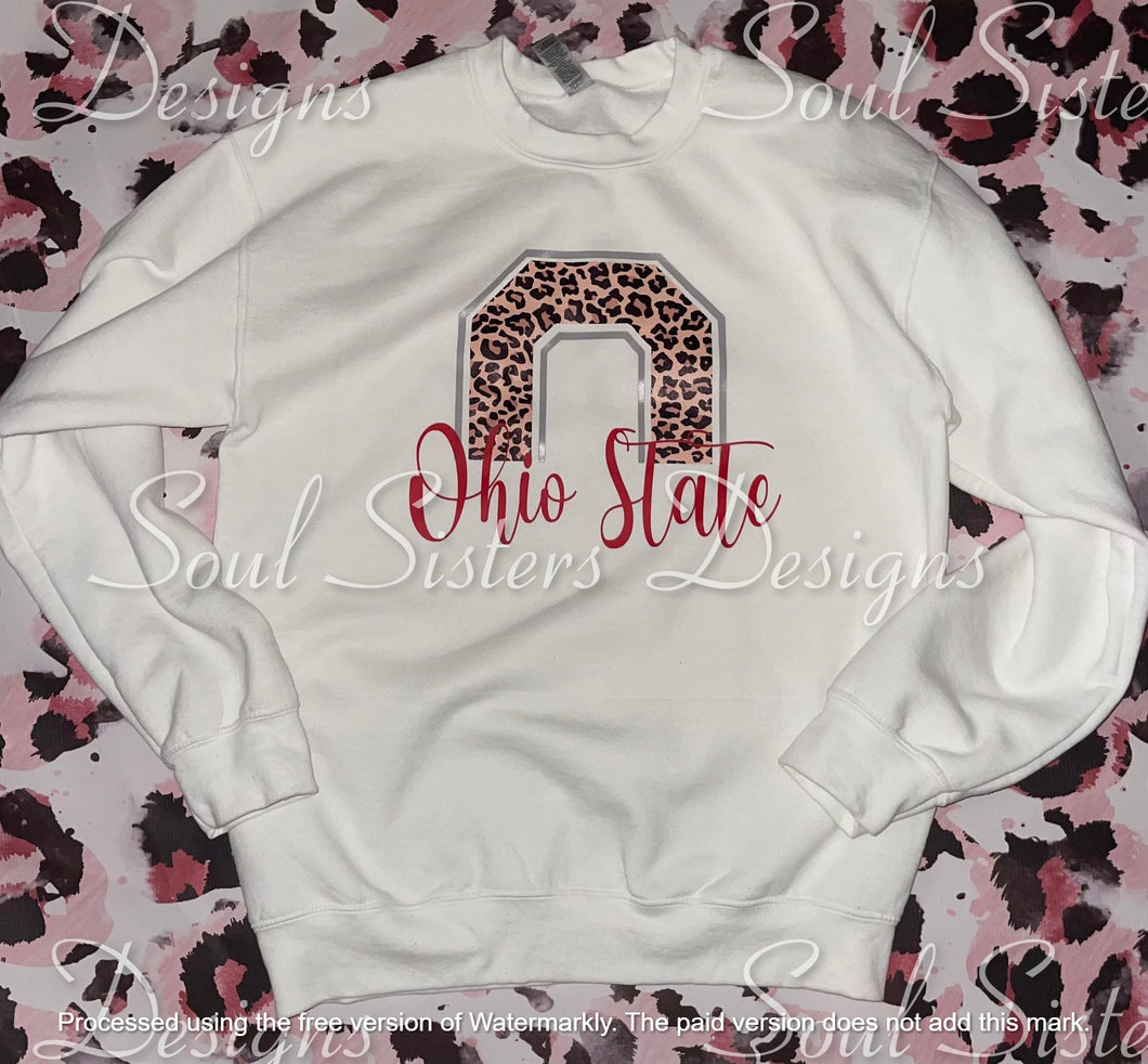 Ohio State Leopard half block O