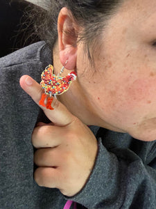 Chicken Christmas Earrings