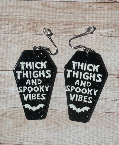 Thick Thighs Spooky Vibes Earring