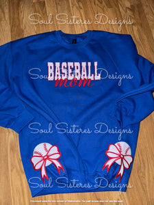 Custom Sport Glitter Embroidered Sweatshirt With Side Bows