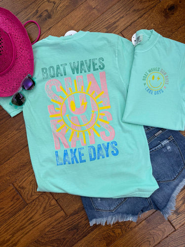 Boat waves, Sun Rays, Lake Days