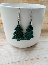 Load image into Gallery viewer, Christmas Tree Dangle Acrylic Earring