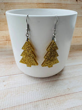Load image into Gallery viewer, Christmas Tree Dangle Acrylic Earring