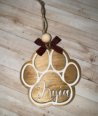 Paw Print Stocking Tag/Ornament
