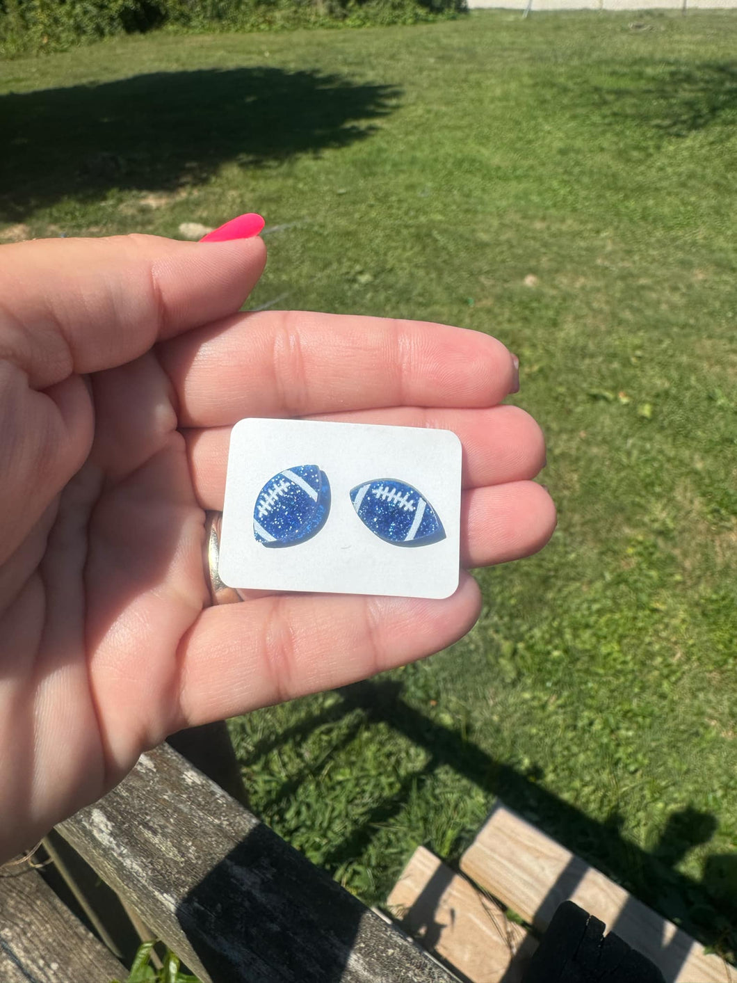 Football Stud Earrings GLITTER