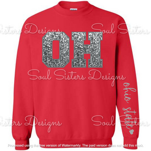 Team Mascot Faux sequin Crewneck Sweatshirt