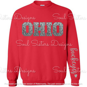 Team Mascot Faux sequin Crewneck Sweatshirt