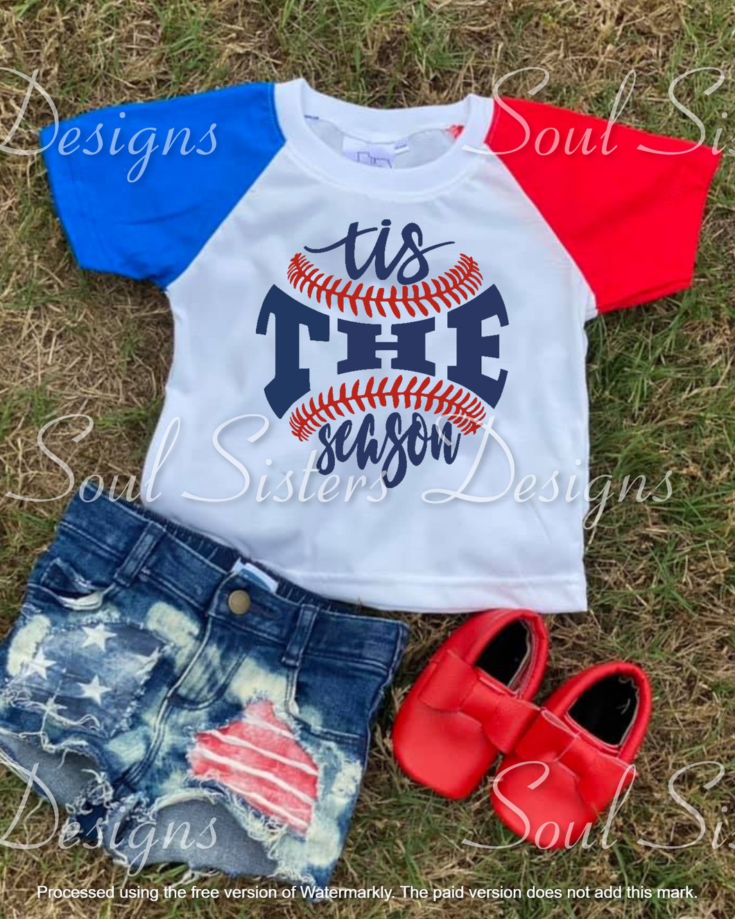 Red and Blue Sleeve Tis The Season