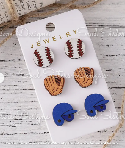 Baseball Earrings (3 pairs)