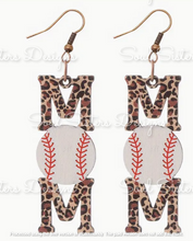 Load image into Gallery viewer, Sport Mom Earrings Leopard Dangle