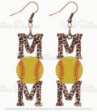 Load image into Gallery viewer, Sport Mom Earrings Leopard Dangle