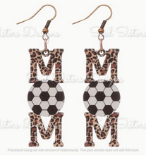 Load image into Gallery viewer, Sport Mom Earrings Leopard Dangle