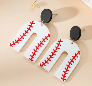 Baseball U shaped Earring