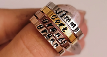Load image into Gallery viewer, FLAT 3mm Handstamped Stacking Ring