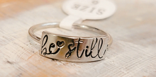 Load image into Gallery viewer, Plate Style Handstamped Ring