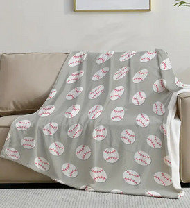 Gray Baseball Blanket