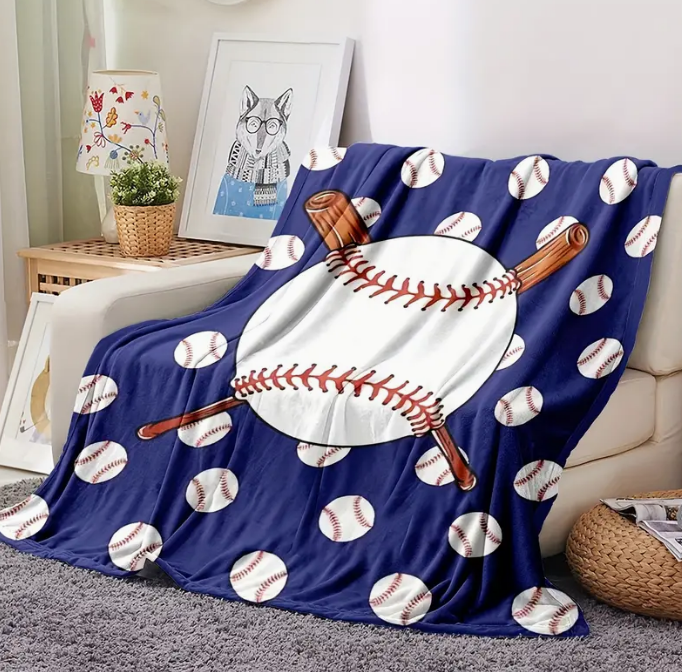 Navy Baseball Blanket