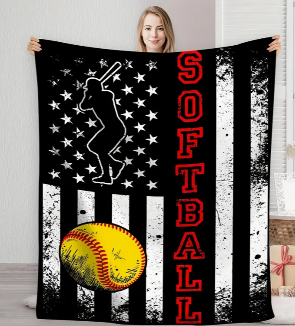 Softball Flag Blanket