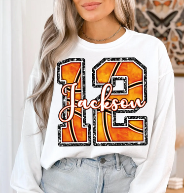 Basketball number and name tee