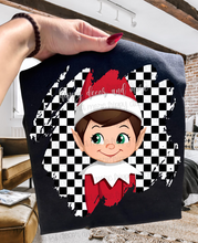Load image into Gallery viewer, Pesky North Pole Friend with Chekered background