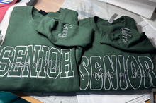 Load image into Gallery viewer, Senior Outline font with overlay Sweatshirt