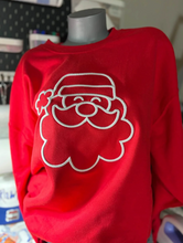 Load image into Gallery viewer, 3d puff embroidered Santa crewneck