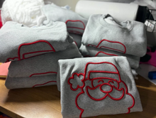 Load image into Gallery viewer, 3d puff embroidered Santa crewneck