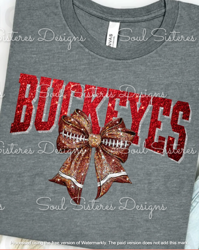 Buckeyes with bow (faux glitter)