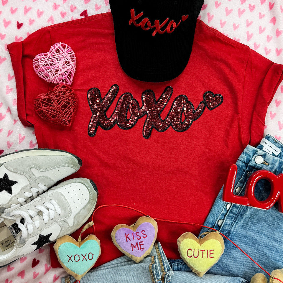 XOXO Real Sequin  Black and red