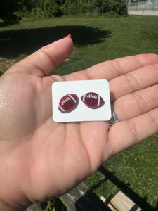 Football Stud Earrings GLITTER