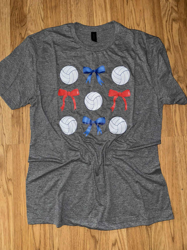 Volleyball Red And Blue Bows