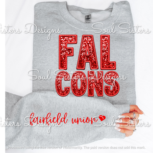 School Mascot Faux sequin Crewneck Sweatshirt