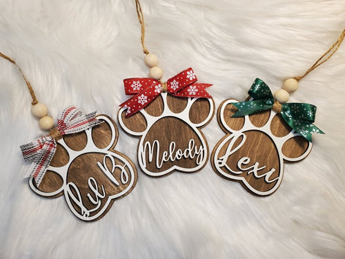 Paw Print Stocking Tag/Ornament