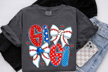 Load image into Gallery viewer, Baseball Bow Mama Nana Gigi Mimi (COMFORT COLOR PEPPER)