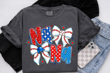 Load image into Gallery viewer, Baseball Bow Mama Nana Gigi Mimi (COMFORT COLOR PEPPER)