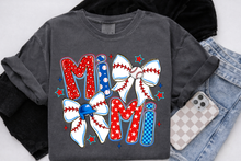 Load image into Gallery viewer, Baseball Bow Mama Nana Gigi Mimi (COMFORT COLOR PEPPER)