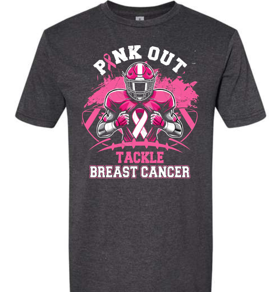 Pink Out Football Player Tackle Breast Cancer