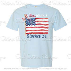 Red White & Blueberries  3 (Comfort Color tee)